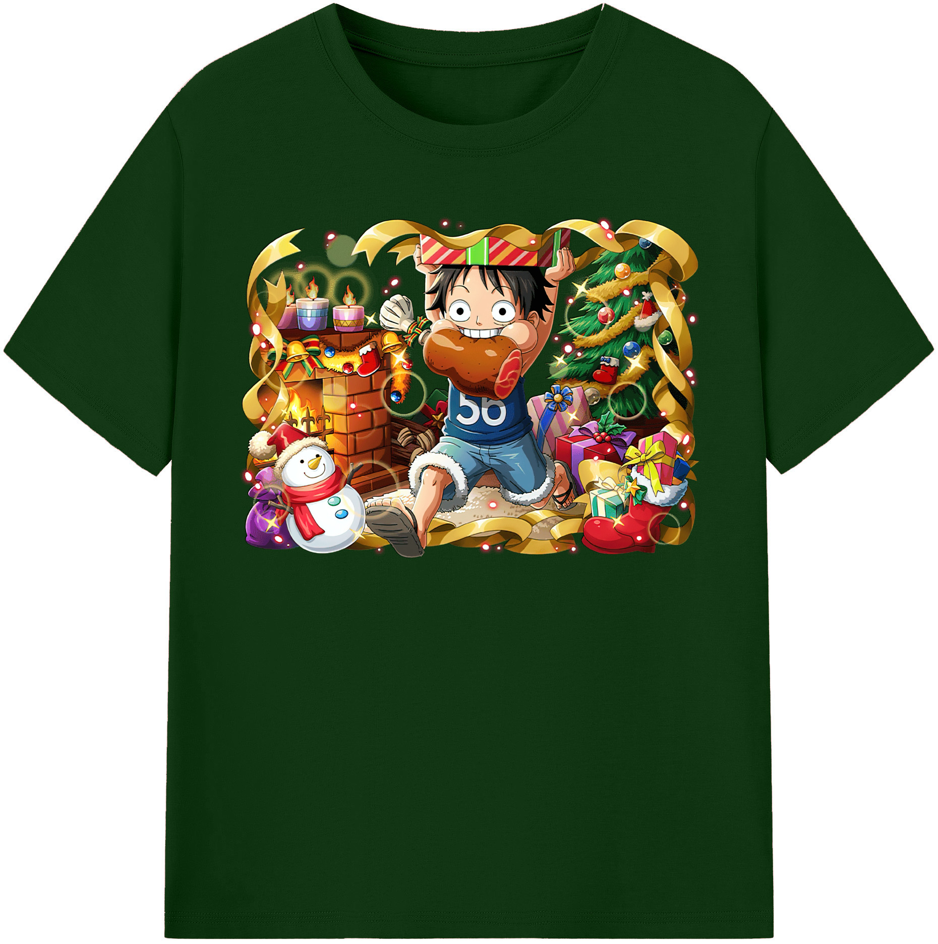 ワンピース モンキー・D・ルフィ ONE PIECE Monkey D. Luffy 綿100％半袖Tシャツ（フロントプリント）